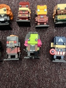 Lego BRICKHEADZ Superhero Lot Of 9 AQUA MAN IRON MAN FLASH WONDERWOMAN AND MORE