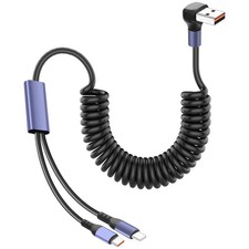JSADZKJ Coiled Multi USB Charging Cable 2 in 1 Multiple to Type C 183 cm