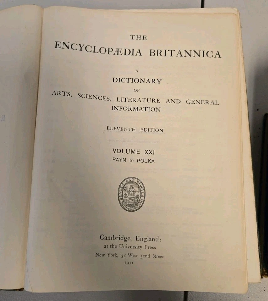 Набор из 10 предметов Encyclopedia Britannica 11-е издание кожаный переплет 1910-1911 - Изображение 4 из 4