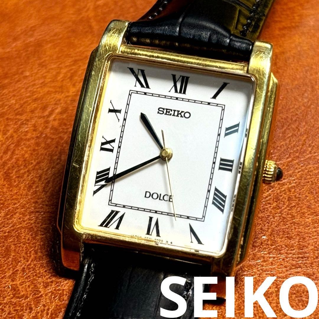 90s Authentic Timepiece Genuine Rare Watch Square Dolce Vintage SEIKO - vintagewatches.pk