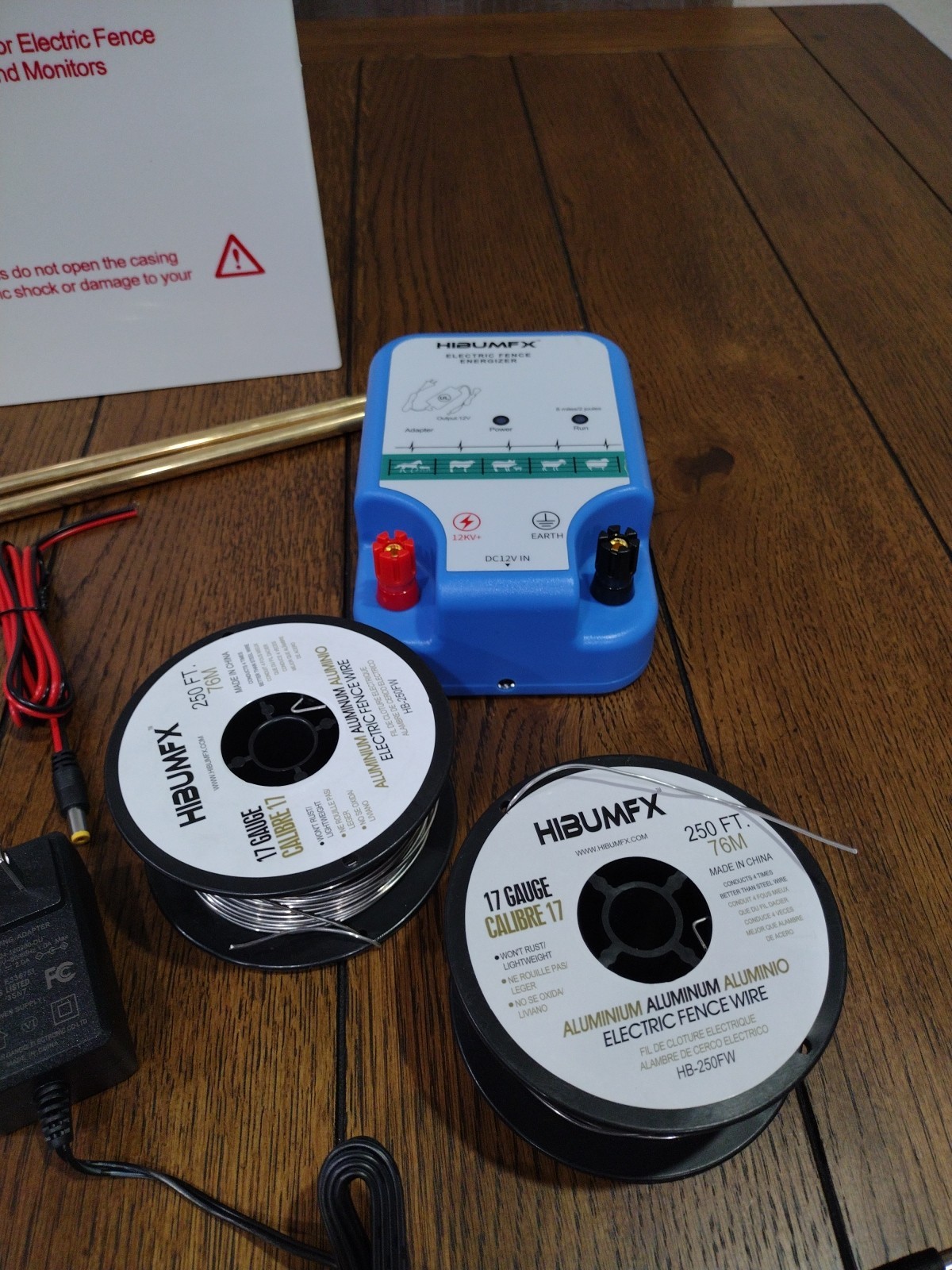 Electric Fence Energizer Plus Copper Ground Rod and Spool Aluminum Wire TT-P3