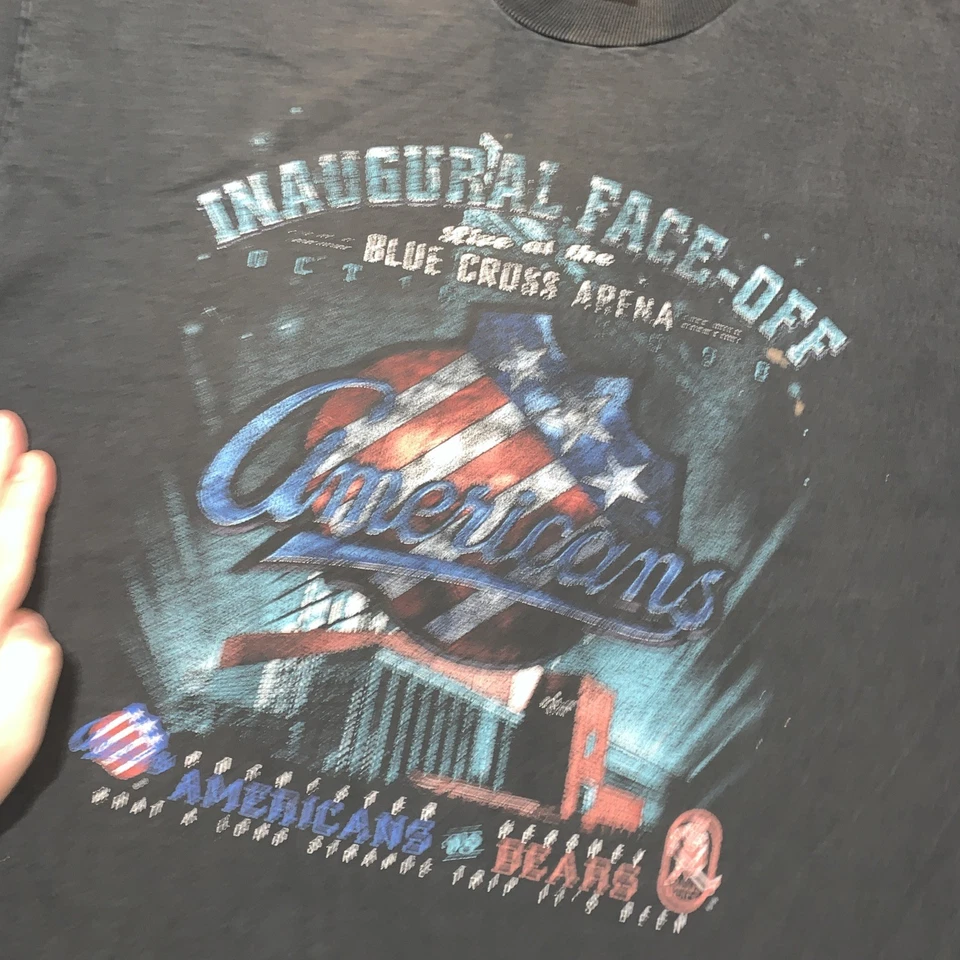 Camiseta de hockey vintage de los 90 Rochester Americans Vs Hershey Bears para hombre XL AHL Foto 3 de 4