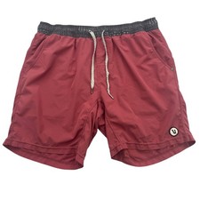 Vuori Kore Shorts Mens L Red Lined 4-Way Stretch Elastic Waist Moisture Wicking