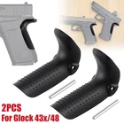 2X For Glock 43x/48 Back Strap Textured Grip Extended Beaver Tail w/ install pin