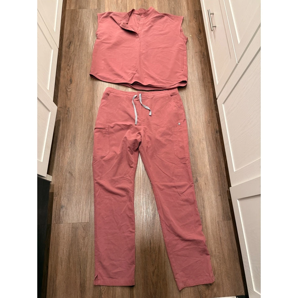 Conjunto Médico FIGS Para Mujer Top Pantalones Rosa Polvoriento Colección Técnica XL Foto 2 de 4
