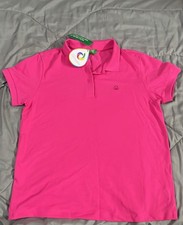 Polo Damen Rosa Gr. M Kurzarm Kragen Basic un...