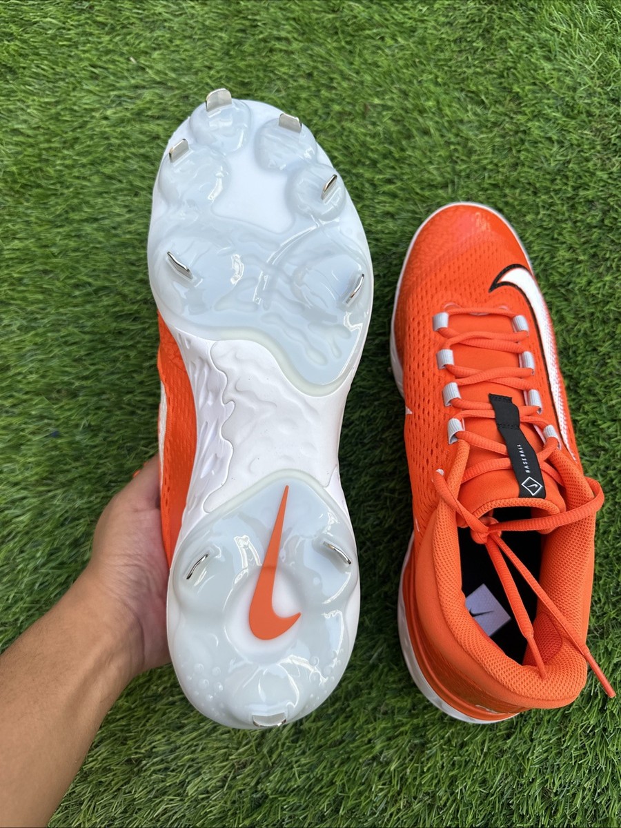 Nike Alpha Huarache Elite 4 Metal Baseball Cleats Orange 