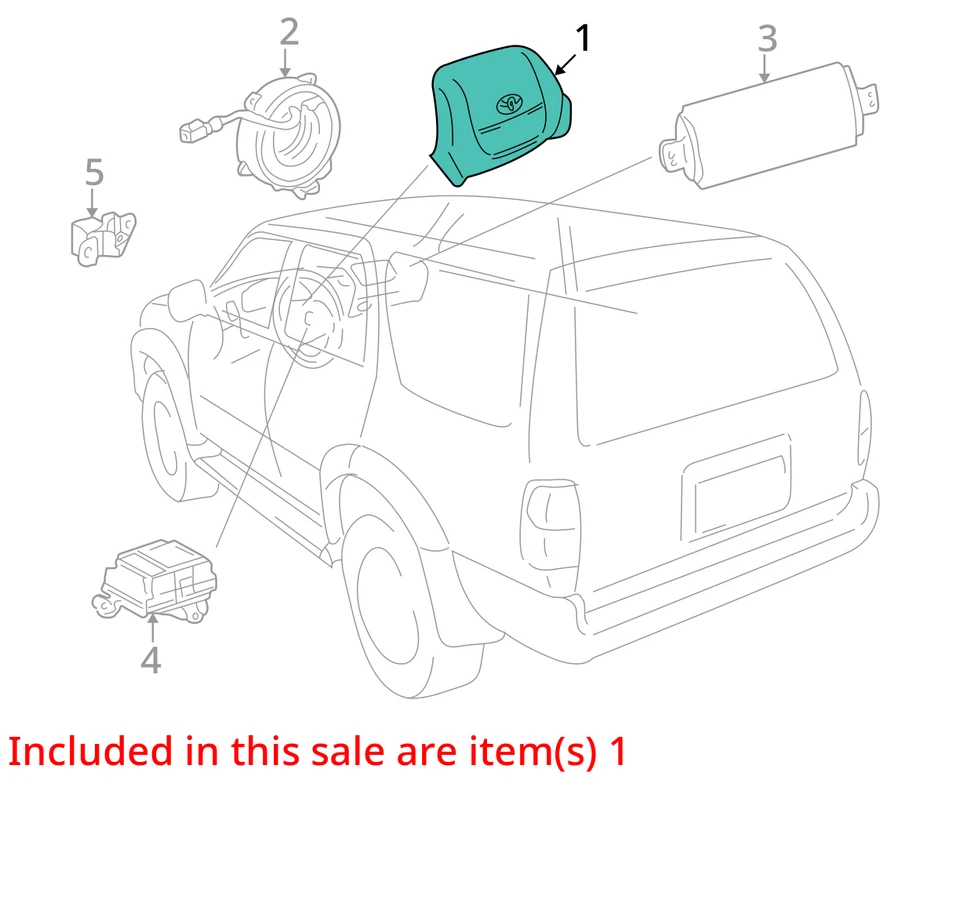 Airbag de motorista Toyota 4Runner LH 1996-1997 fabricante de equipamento original - Imagem 4 de 4