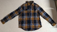 George Mens Medium Multi-Color Plaid Cotton Blend Button Up Long Sleeve Shirt 24