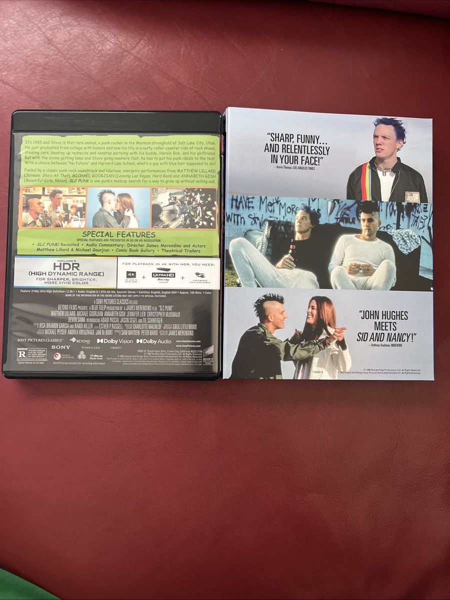 SLC Punk Sony Pictures Classics 4K UHD Blu-ray with Slipcover
