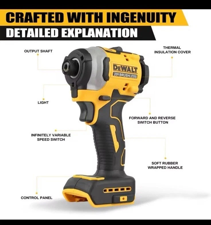 DeWALT DCK2051D2 20V MAX XR Drill & Impact Combo Kit -DCD805+DCF850 - USA Ship! - Image 3 of 4