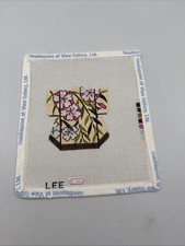 Cream Floral Oriental Petite Kimono Handpainted Needlepoint Ornament Canvas LEE