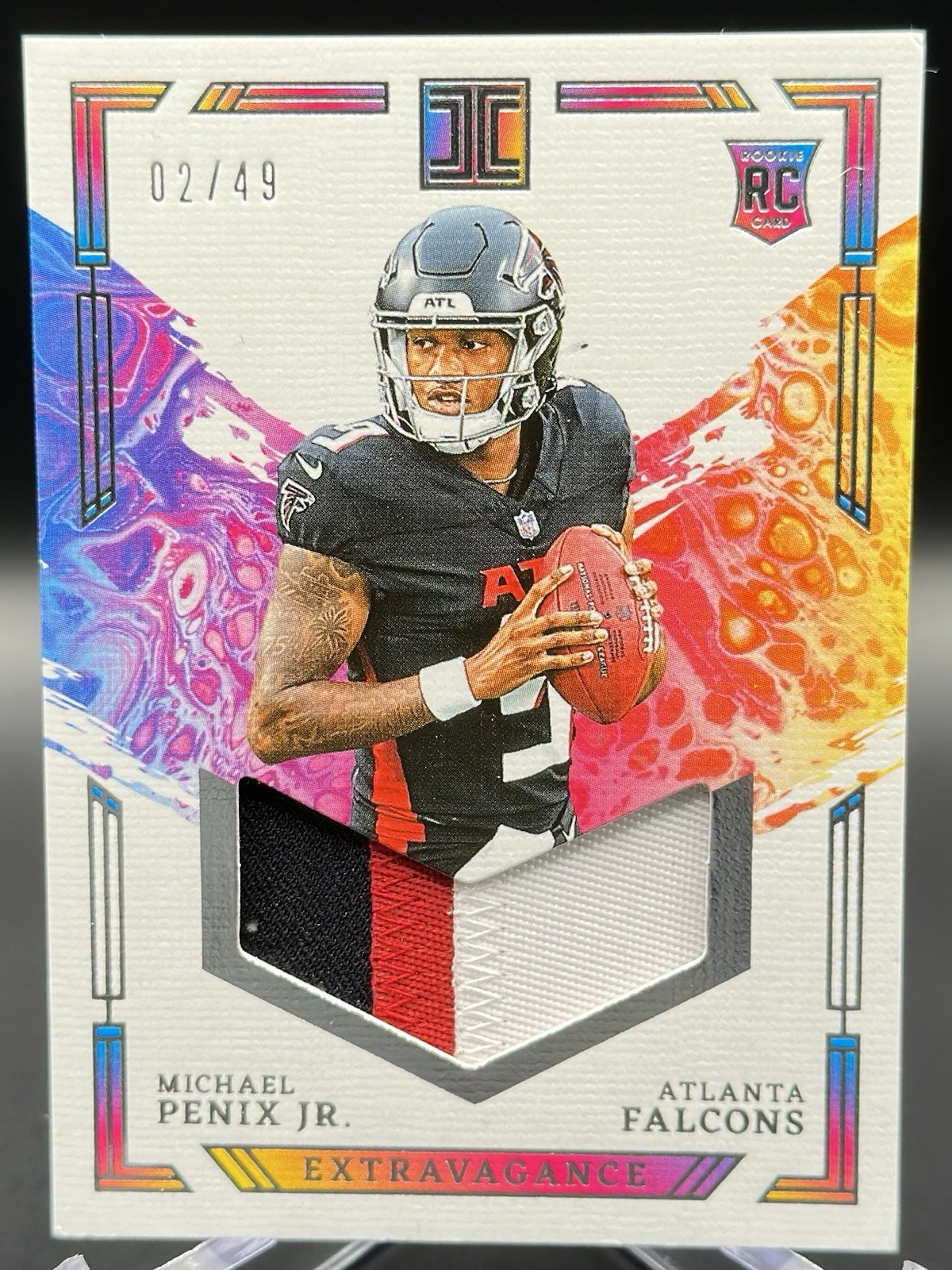 2024 Panini Impeccable Michael Penix Jr. Rookie Extravagance 3 Color Patch /49