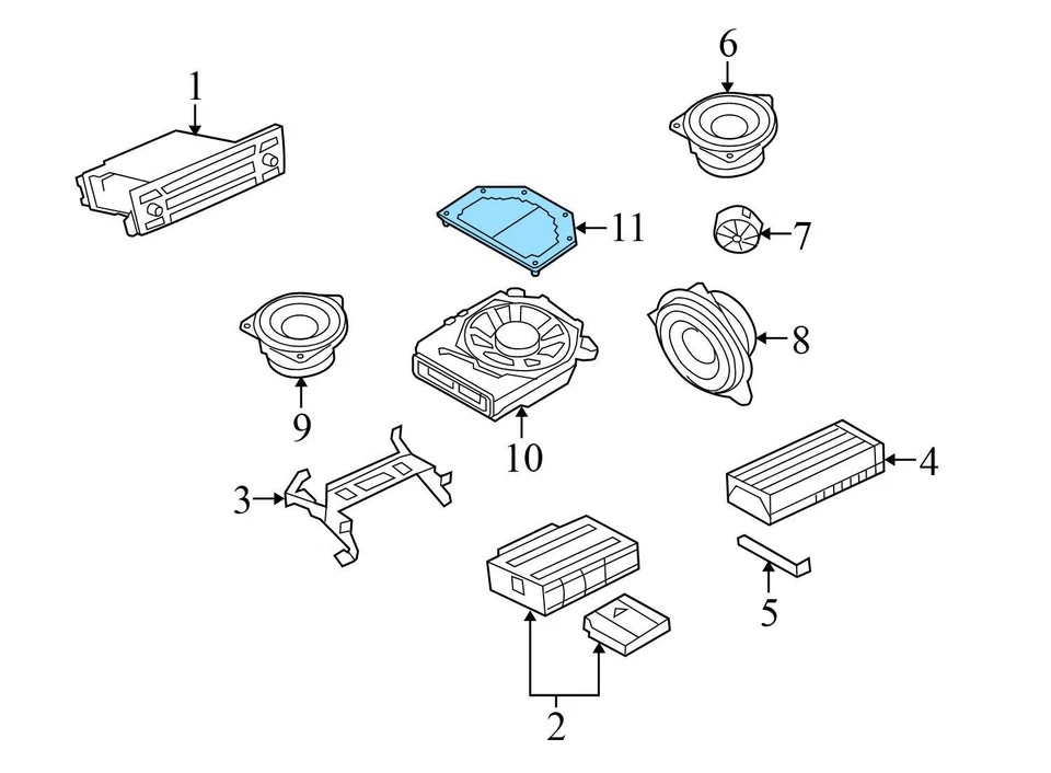 BMW 135I 2008-2013 - Altavoz central / Cubierta de rejilla de subwoofer 6925328 Foto 3 de 4