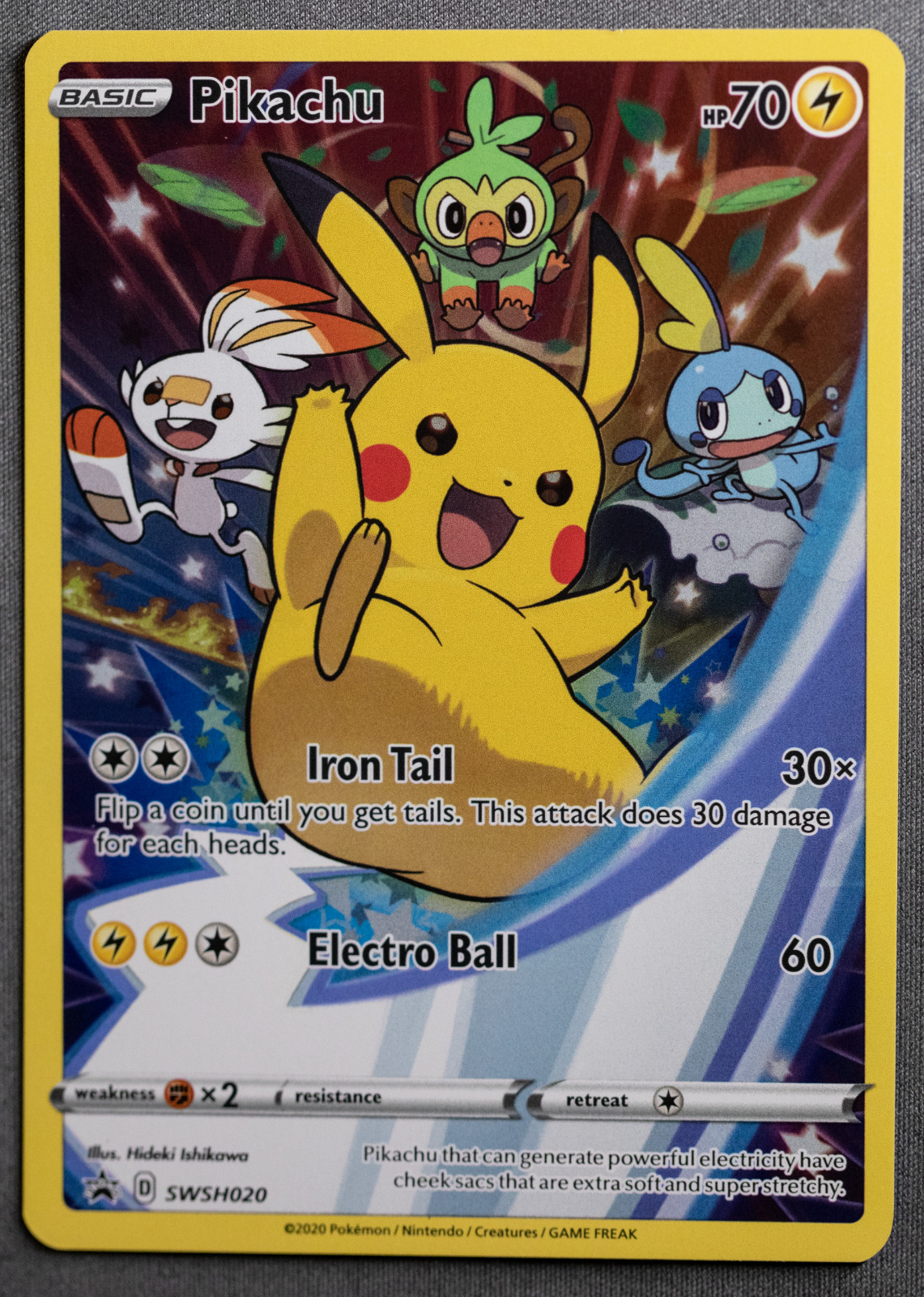Near Mint - Pokémon TCG 2020 Pikachu SWSH020 Black Star Promo Full Art