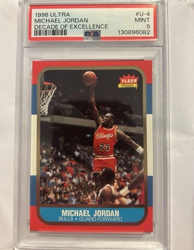 Fleer 1996-97 Michael Jordan #4 Decade of Excellence PSA 9 Basketball Card