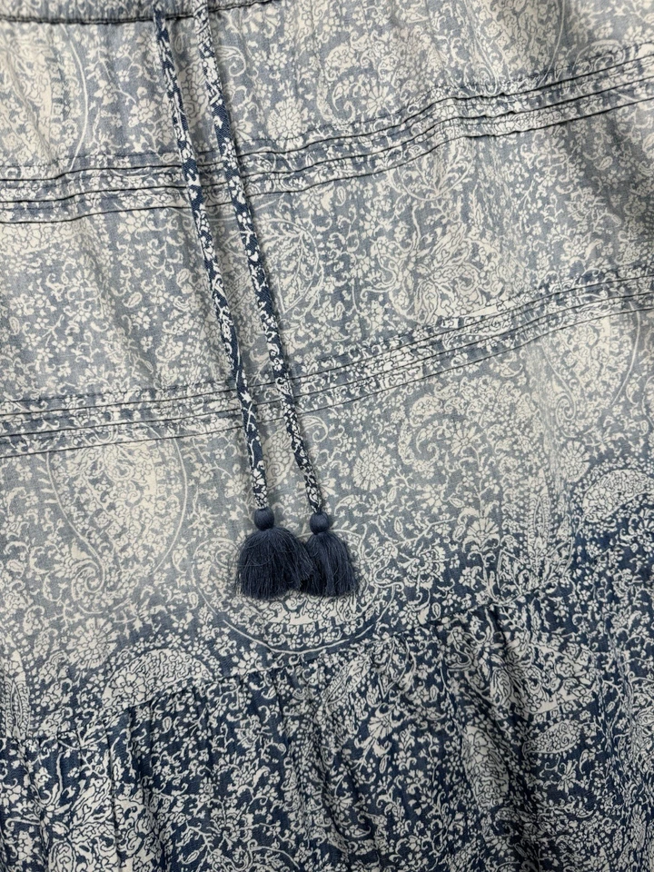 Falda J. Jill Denim Azul Cachemira en Niveles Midi Floral Cottage Fairy Chambray 2X Foto 3 de 4