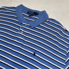Polo Ralph Lauren Striped Short Sleeve Polo Shirt Men's XL Blue White Navy Strip