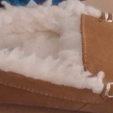 Koolaburra Men's Brown Suede Faux Fur Lined Moccasin Slip-On Slippers 6