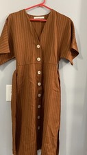 Dreamers WOMENS V NECK Button Down DRESS size: Medium