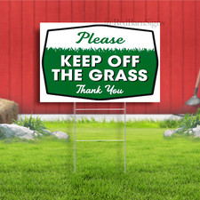 Please Keep Off Grass Indoor Outdoor Yard Sign