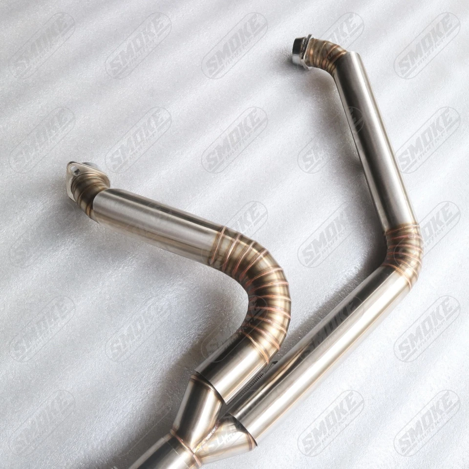 Full System Exhaust Custom 2 Into 1 Fit For Harley Davidson Fat Boy 1999-2023 - Image 3 of 4