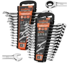 26-Piece Ratcheting Wrench Set | Metric and SAE | Ratchet Combination Wrenches
