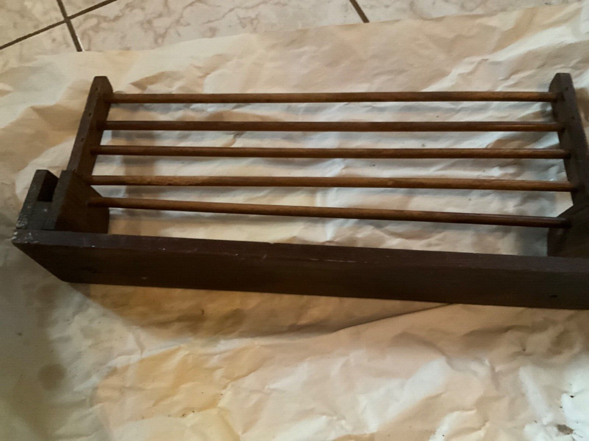 VINTAGE Brooks Brothers (Made USA) Wall Mount Wood Tie Rack - 20”L