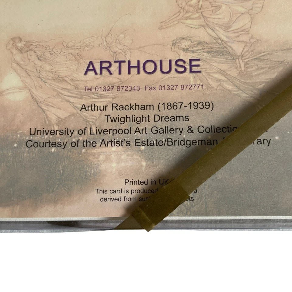 Juego de 8 tarjetas de Navidad Arthouse en caja Golden Angels Twilight Dreams Rackham Foto 4 de 4