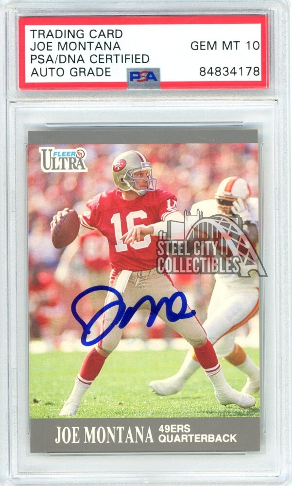 Joe Montana 1991 Fleer Ultra Autograph Card #251 PSA/DNA 10