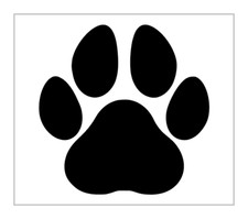 Dog Paw Print Stencil Puppy Foot Silhouette Design 8" x 10" Reusable Sheet S1297