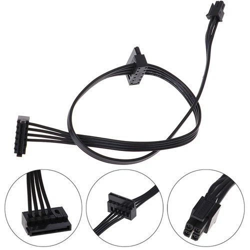 45CM mini 4 Pin to 2 Sata SSD power supply cable for lenovo M410 M610 M415 BuEI