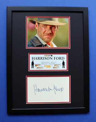 HARRISON FORD AUTOGRAPH framed masterly display Indiana Jones Tribute