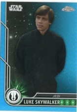 Star Wars Topps Chrome 2023 BLUE REFRACTOR PARALLEL 87 Luke Skywalker 035/150