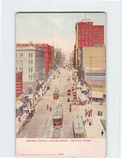 Postcard Second Avenue Looking North Seattle Washington USA