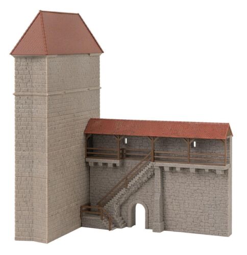 FALLER 130691 City Wall With Tower 8 1/16x5 1/32x9 1/2in New Boxed 1:87 - Picture 1 of 3