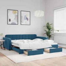 2-in-1 Tagesbett Schlafsofa Sofa Bett Bettsofa Gästebett Schlafcouch Samtstoff