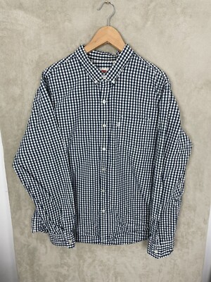 Men's Levis Plaid Long Sleeve Collared Shirt Size XL Extra Large 100% Cotton