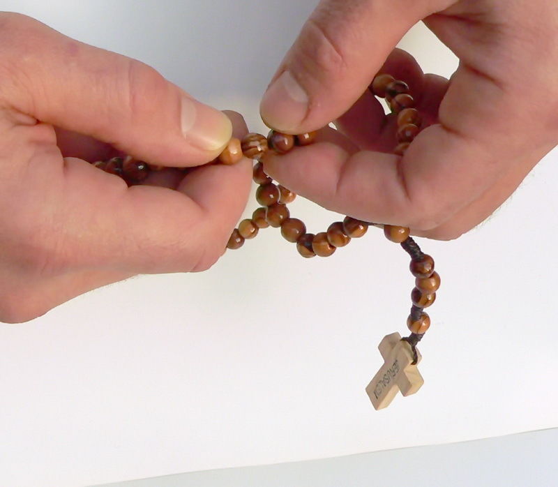 HOLY LAND MADE In Bethlehem Olive Wood Rosary Religious Prayer Beads - Foto 2