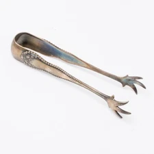 Antique Hallmarked Gorham Sterling  Silver 'Lancaster' Rose Sugar Tongs Claw 4"