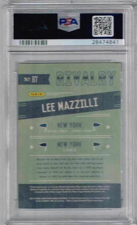 2013 Panini Hometown Heroes Lee Mazzilli Rivalry Gem Mint PSA 10 - Image 2 of 2