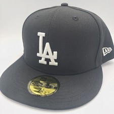 Los Angeles Dodgers Hat New Era 59Fifty Baseball Cap Clean Blackout White Logo