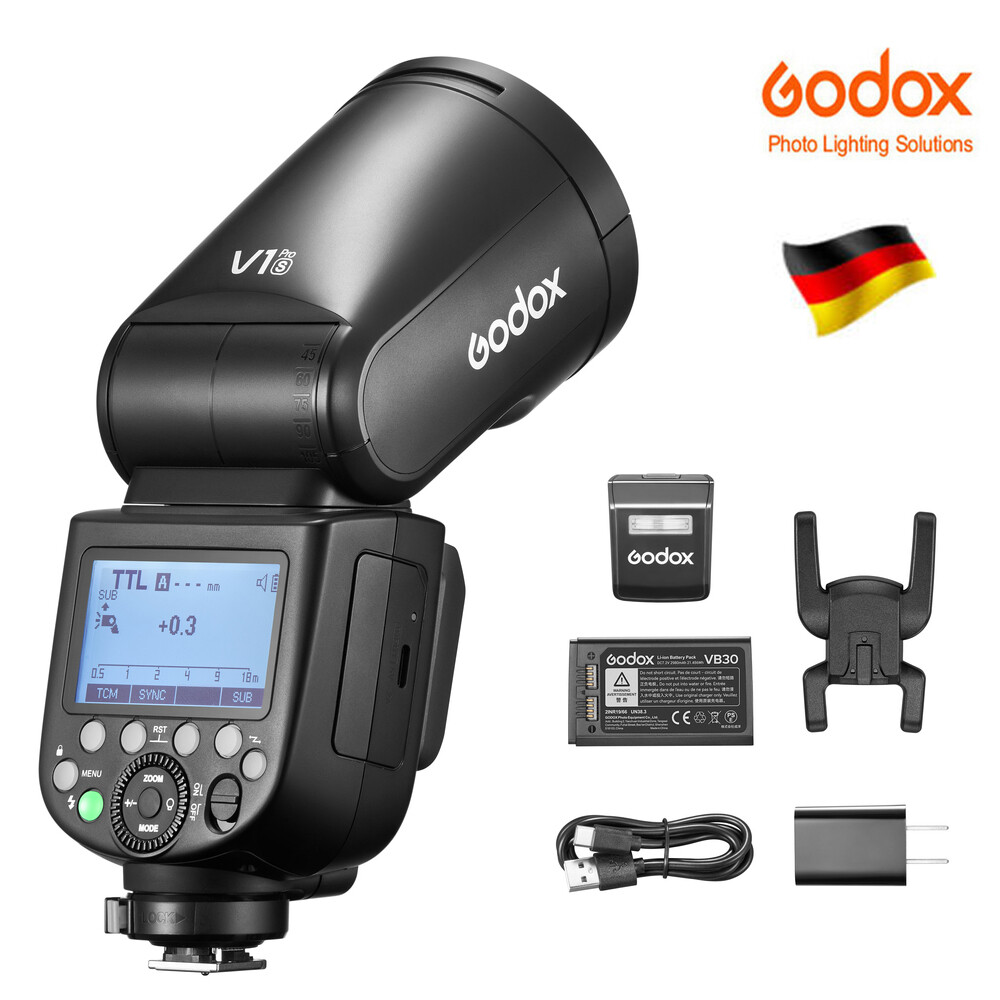Godox V1Pro S Flash TTL cabeza redonda cámara Speedlite 76Ws para Sony (usado)