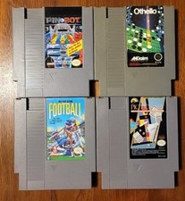 NES Nintendo Lot Of 4 Pictionary, Pinbot, Othello N Football Fun Classic Pin Bot