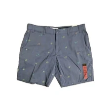 NWT The Foundry Fishing Fly Dusty Blue Flex Flat Front Dress Shorts Size 46