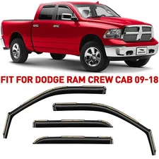 Rain Guards Vent Visors Shade for 2009-2018 Dodge Ram Crew Cab SHATTERPROOF