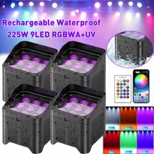 9x25W Waterproof RGBWA+UV LED PAR Light Wireless Stage DJ UP Lighting APP DMX