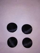 12 CUSTOM MADE BLACK SATIN COVERED 3/4 inch ROUND SHANK BUTTONS COV3