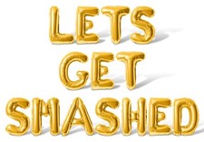LETS GET SMASHED Letter Balloon Banner- Bachelorette  Bachelor Party Decoration