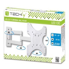 Techly Supporto a muro per TV LED LCD 19-37'' inclinabile 3 snodi bianco